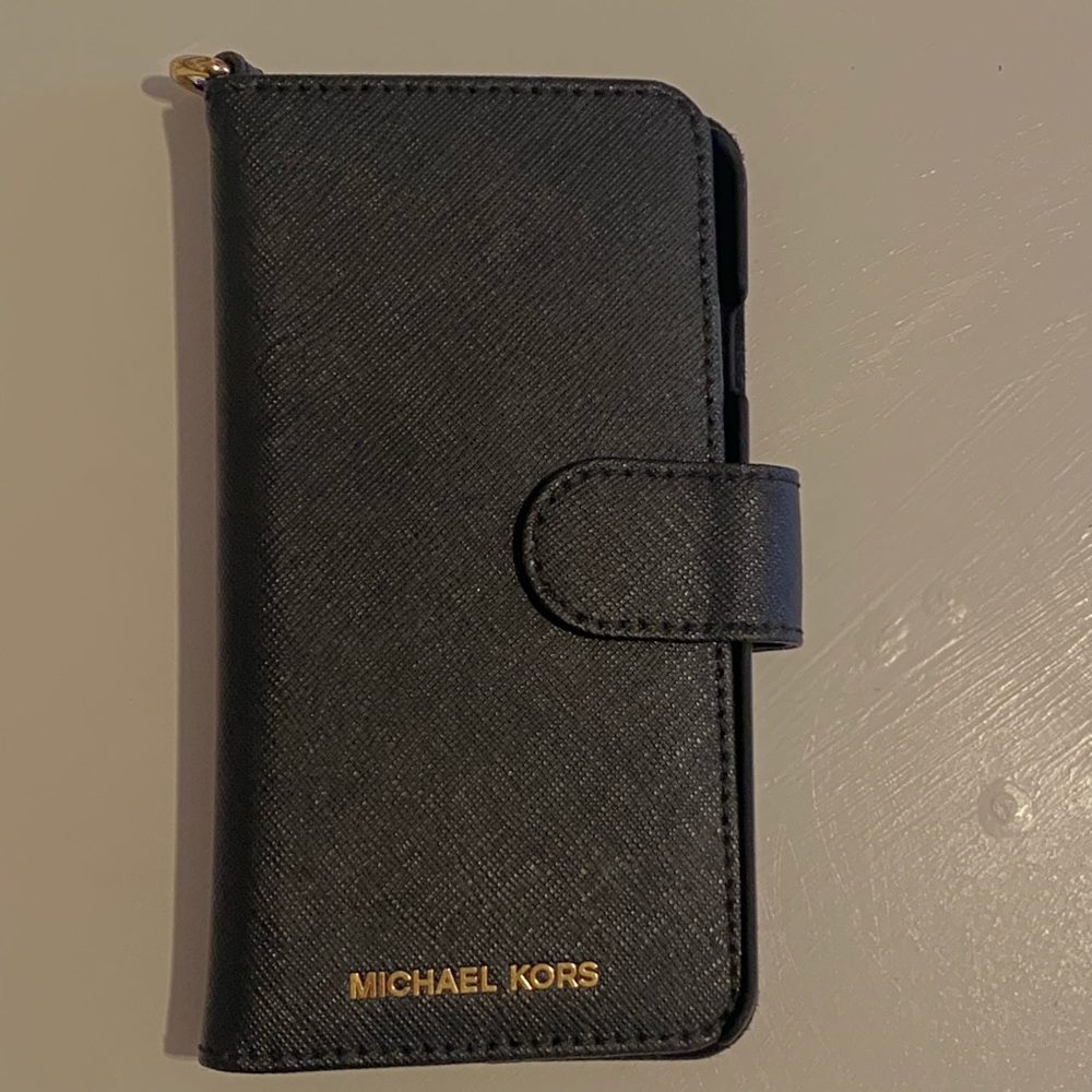 Michael Kors fold wallet phone case folio black